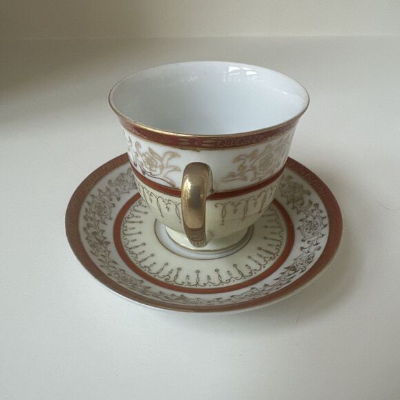 Vintage REGAL CHINA  Made In Occupied Japan  Cup And Saucer Yellow Brown Golden - Picture 6 of 6